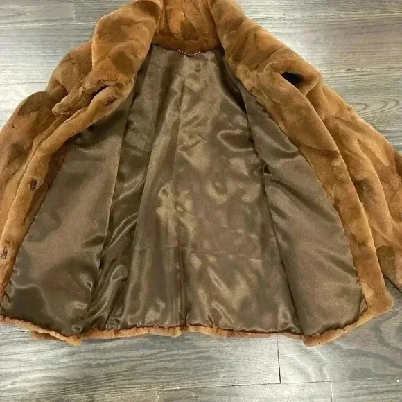 Real Mink Fur Sz S 3/4 sleeve Coat